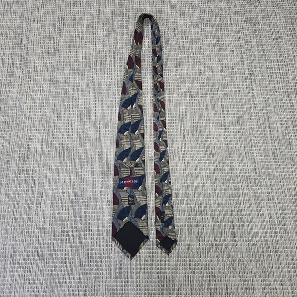 JB BRENT & Co Neck Tie All Silk Hand Crafted Vintage 90s Abstract Art to Wear - Picture 4 of 11